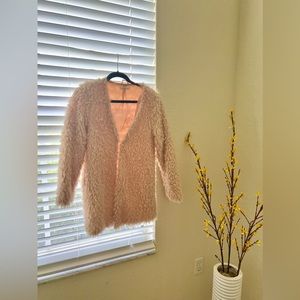 Vintage light cream/pink faux jacket